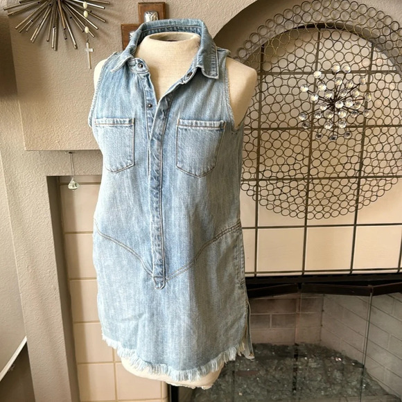 One teaspoon KIDS MINI denim BRAXTON DRESS size 9-10 - Picture 2 of 13